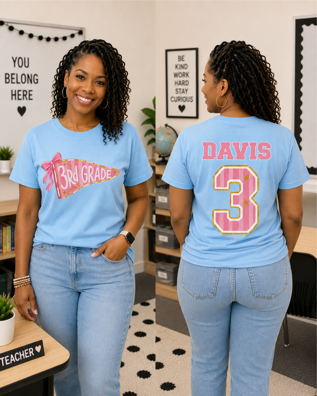 Grade Level Teacher Tee | Personalized Name & Grade Shirt