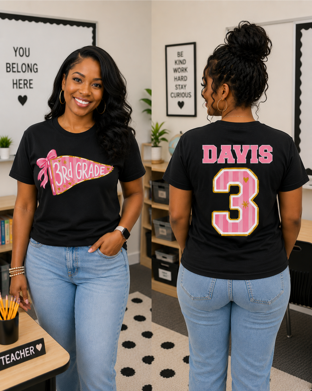 Grade Level Teacher Tee | Personalized Name & Grade Shirt