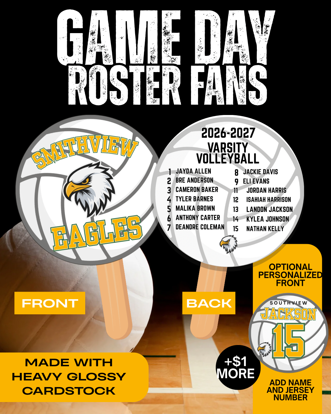 Game Day Roster fans - Volleyball