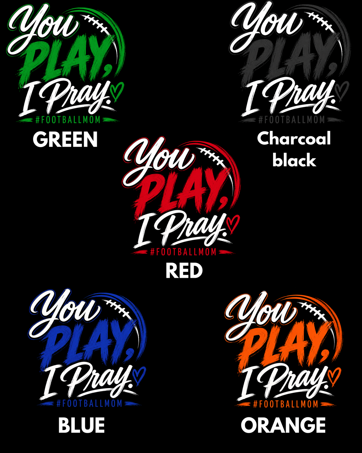 You Play, I Pray Football Mom Shirt | Personalized Player Name & Number Tee