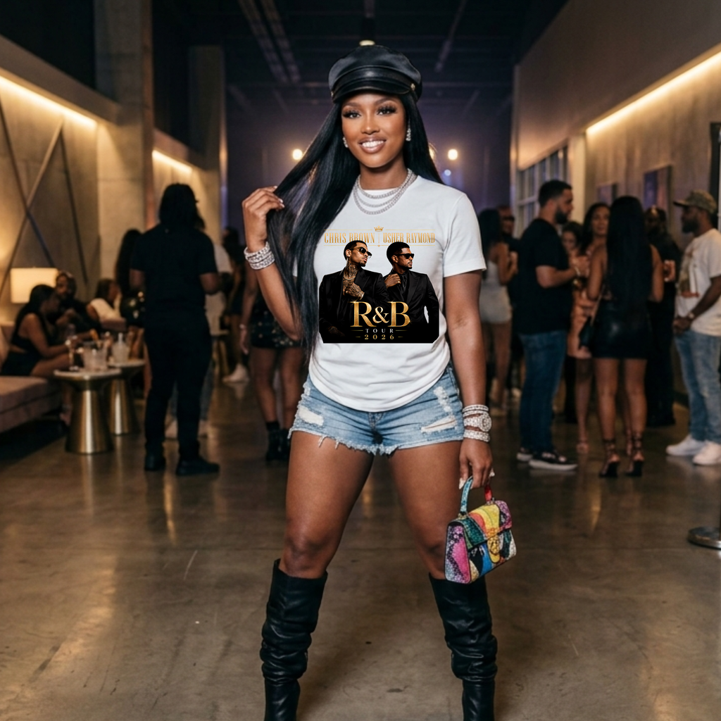 The R&B Tour comfort colors Fan Shirt, Concert Tee, Front and Back Graphic T-Shirt, Unisex Music Fan Tee, Concert Outfit,