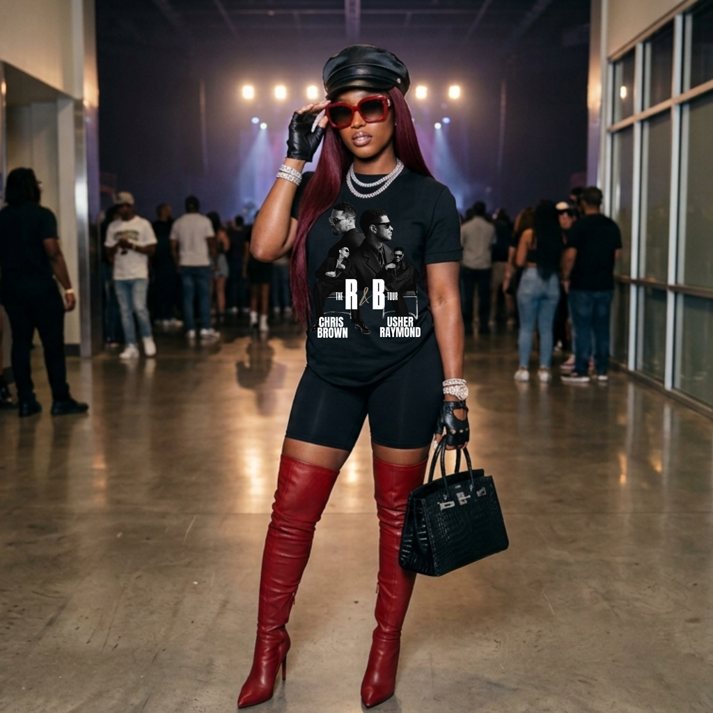 The R&B Tour Fan Shirt, Concert Tee, Front and Back Graphic T-Shirt, Unisex Music Fan Tee, Concert Outfit, Chris Brown, Usher Raymond tee