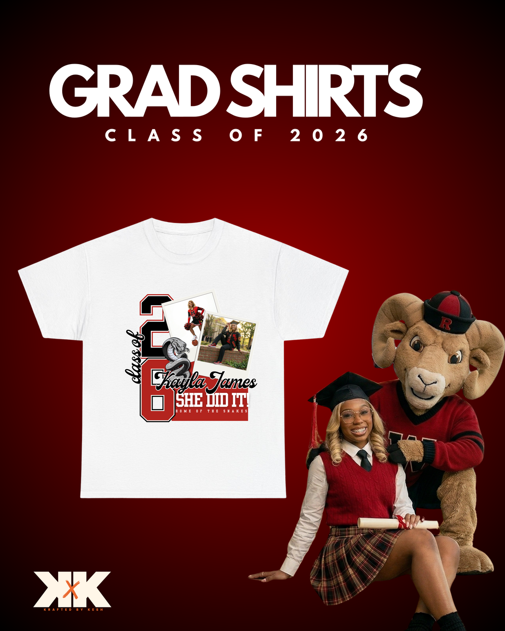 Custom Graduation Shirt – Class of 2026 Senior Tee | Personalized Photo Graduation Shirt | High School or College Graduate Gift (Copy 3)