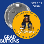Custom Graduation Buttons – Personalized Senior Photo Pins | Class of 2026 Graduation Keepsake | Proud Family Grad Buttons,