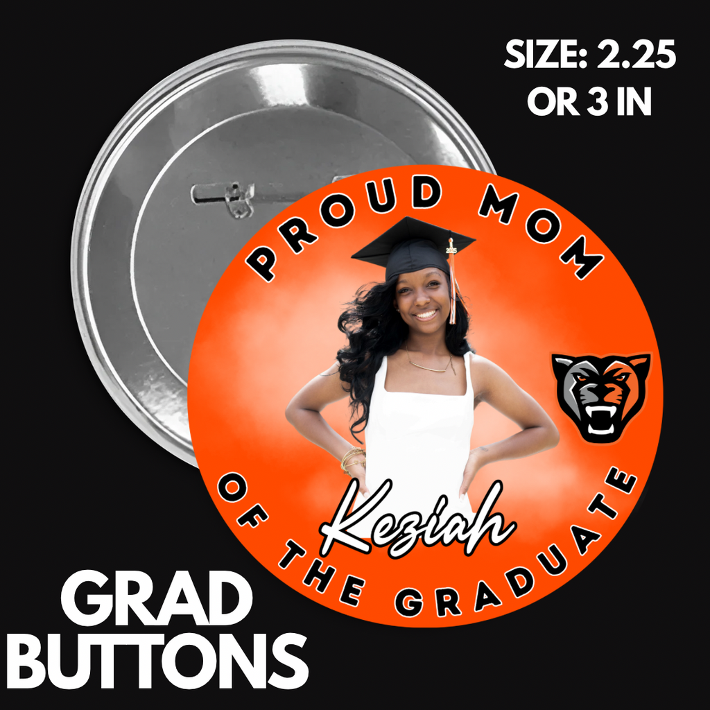 Custom Graduation Buttons – Personalized Senior Photo Pins | Class of 2026 Graduation Keepsake | Proud Family Grad Buttons,