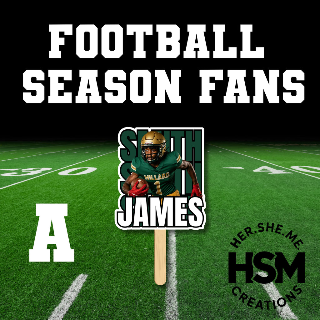 Custom Football Team Fans | Laminated Game Day Spirit Fans | Personalized Senior Night Fans | Sports Photo Fans for Whole Team (Qty 15–40)