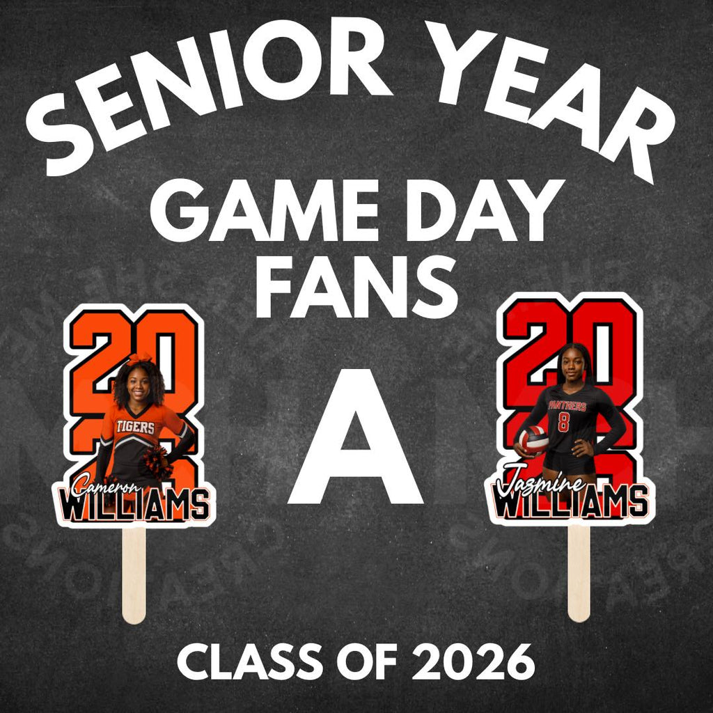 Personalized Senior Night Fan, Custom glossy cardstock Sports Fan