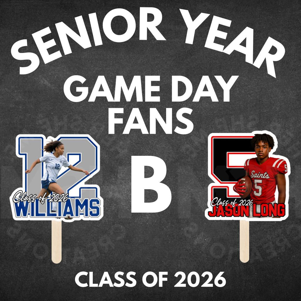 Personalized Senior Night Fan, Custom glossy cardstock Sports Fan