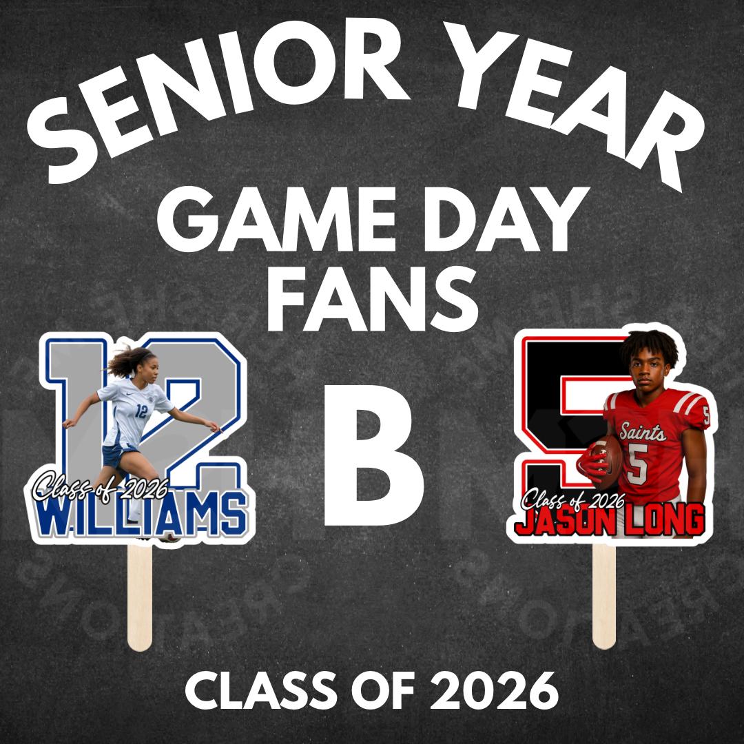 Personalized Senior Night Fan, Custom glossy cardstock Sports Fan
