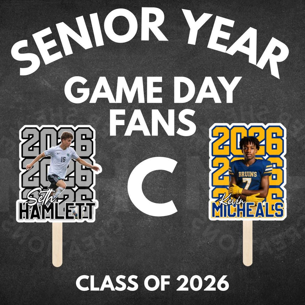 Personalized Senior Night Fan, Custom glossy cardstock Sports Fan