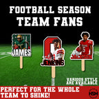 Custom Football Team Fans | Laminated Game Day Spirit Fans | Personalized Senior Night Fans | Sports Photo Fans for Whole Team (Qty 15–40)