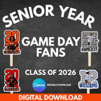 editable senior template football fan, digital download, custom handheld fan, homecoming game fan, sports fan, senior night fan,  game fan