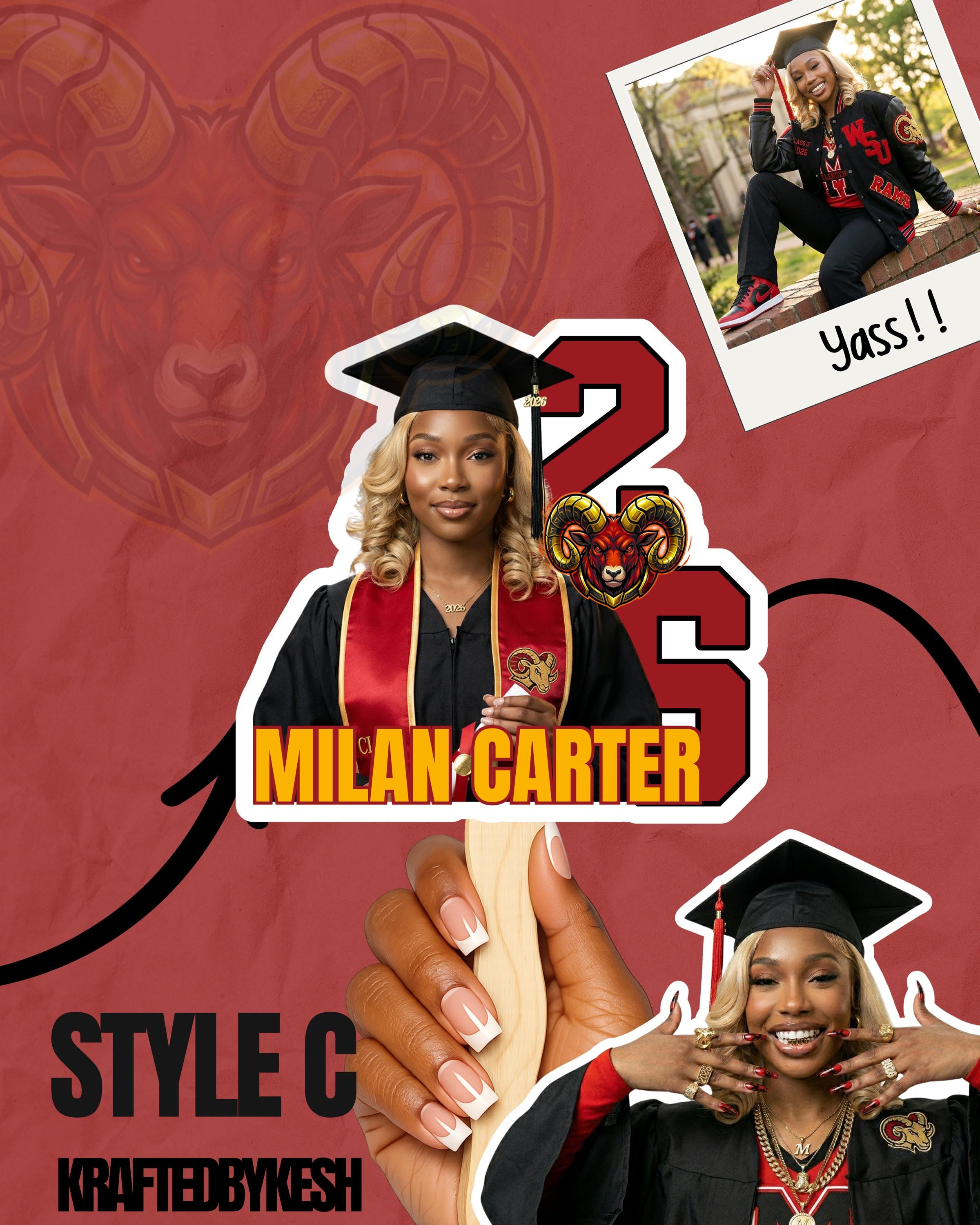 Personalized fan, custom handheld fan, Graduation fan, Senior fan, senior 2026 fan, personalized Graduation day fan, parents fan